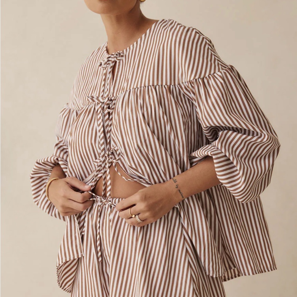 Striped Brown Women's Short